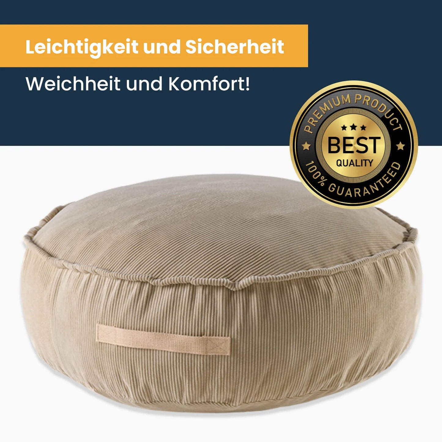 MeowBaby - Designer Cord Pouf für Kinder in Ziegelfarbe