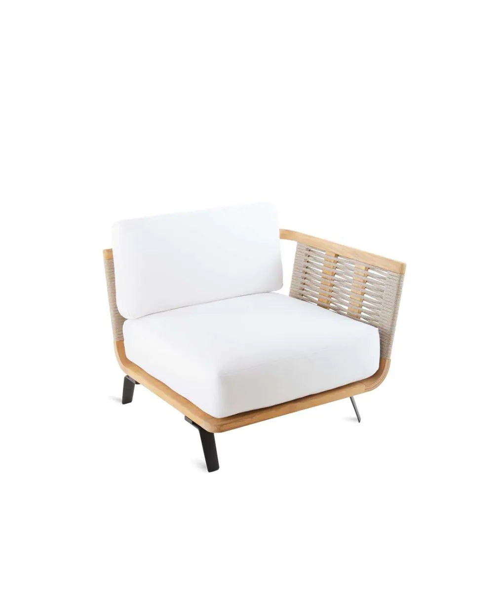 Unopiu - Welcome Eckmodul links Teak / Seil