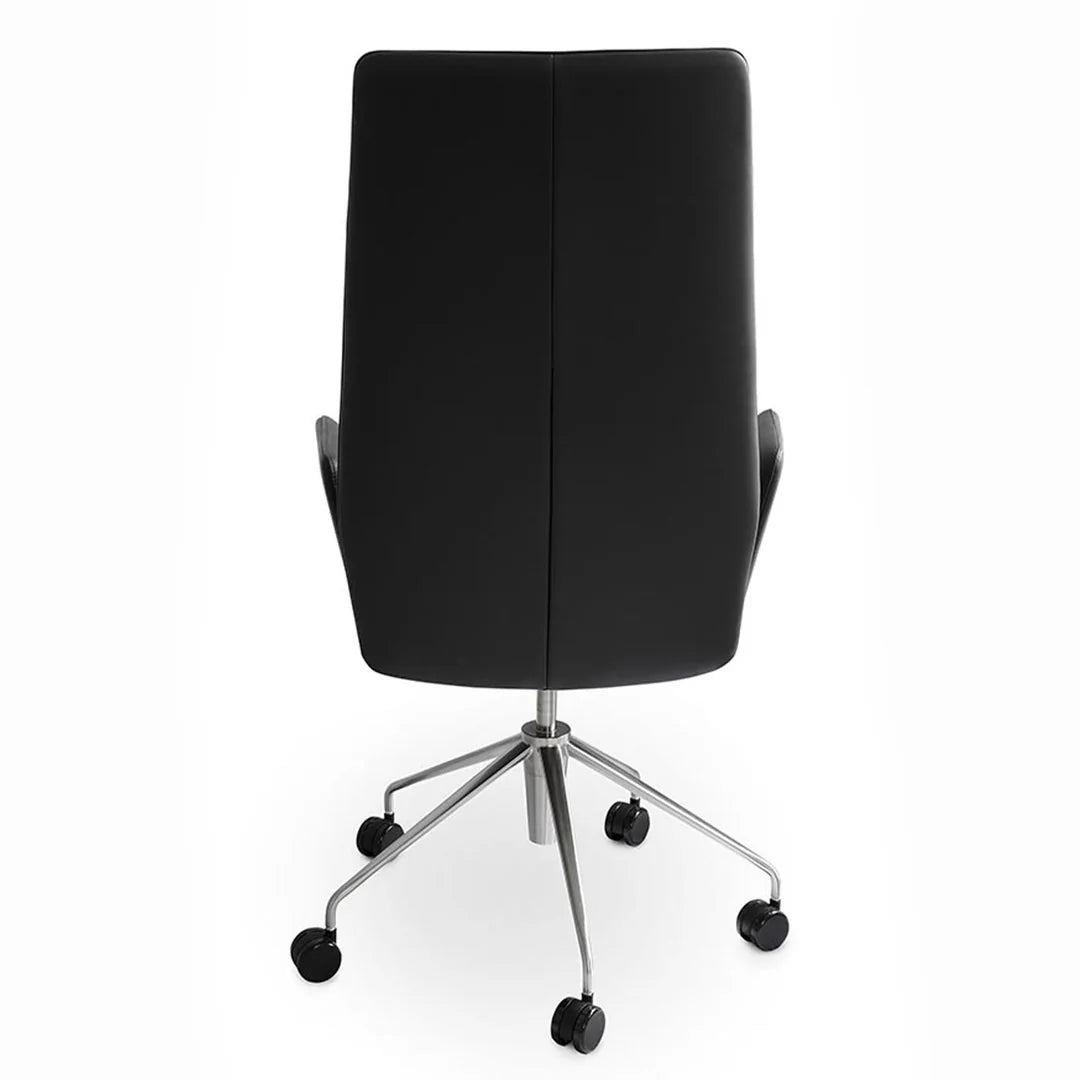 Tecno Spa - Vela Tall Schwarzer Lederdrehsessel Lievore Altherr Molina