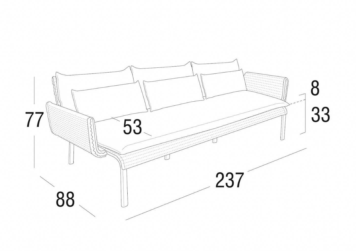 Roberti - Key West 3-Sitzer Sofa