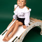 White Wooden Dream Rocker with Pillow, Slide and Ladder - Medium