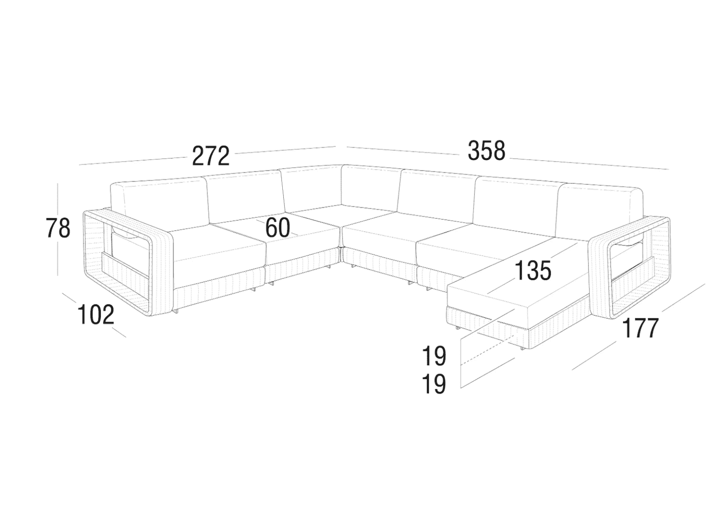 Roberti - Hamptons Loungesofa Modular