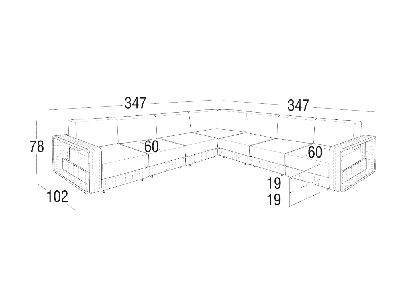 Roberti - Hamptons Loungesofa Modular