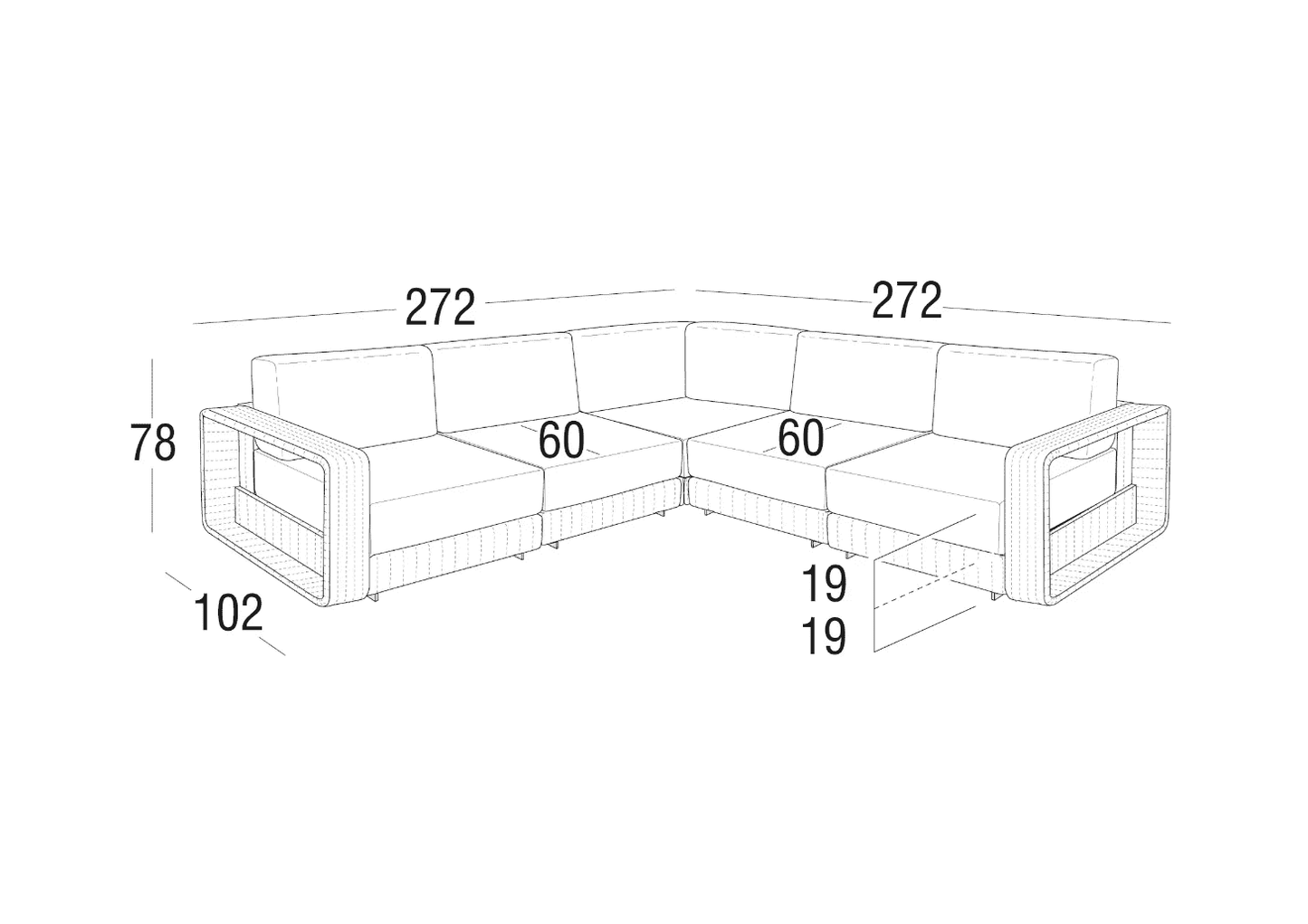 Roberti - Hamptons Loungesofa Modular