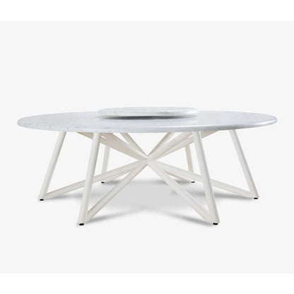 VELTHA® - Runder Tisch HERMU Carrara-Marmor Lazy Susan