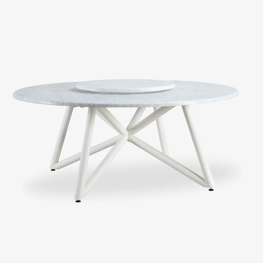 VELTHA® - Runder Tisch HERMU Carrara-Marmor Lazy Susan