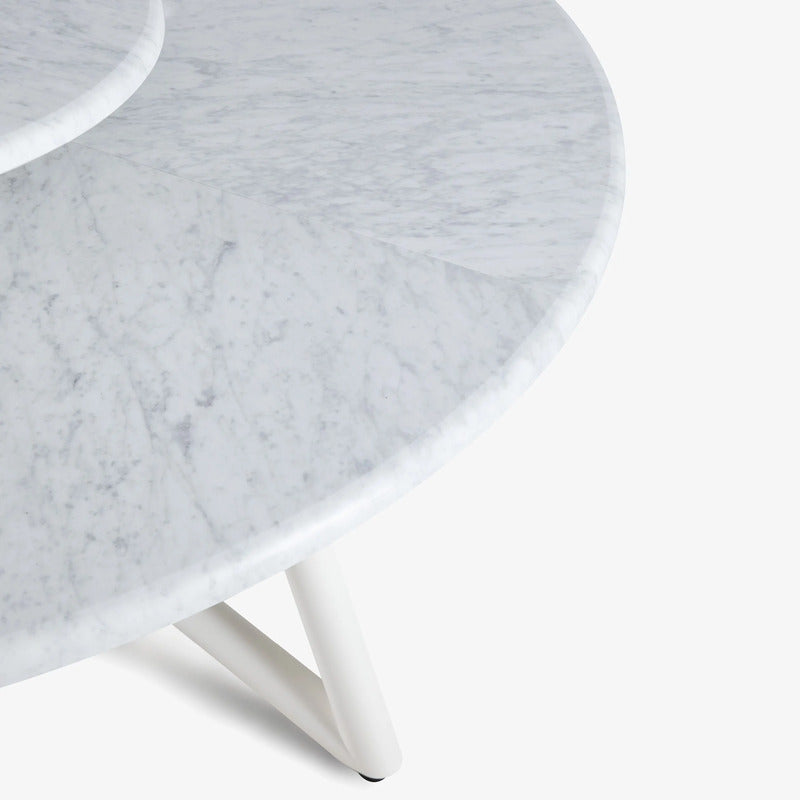 VELTHA® - Runder Tisch HERMU Carrara-Marmor Lazy Susan