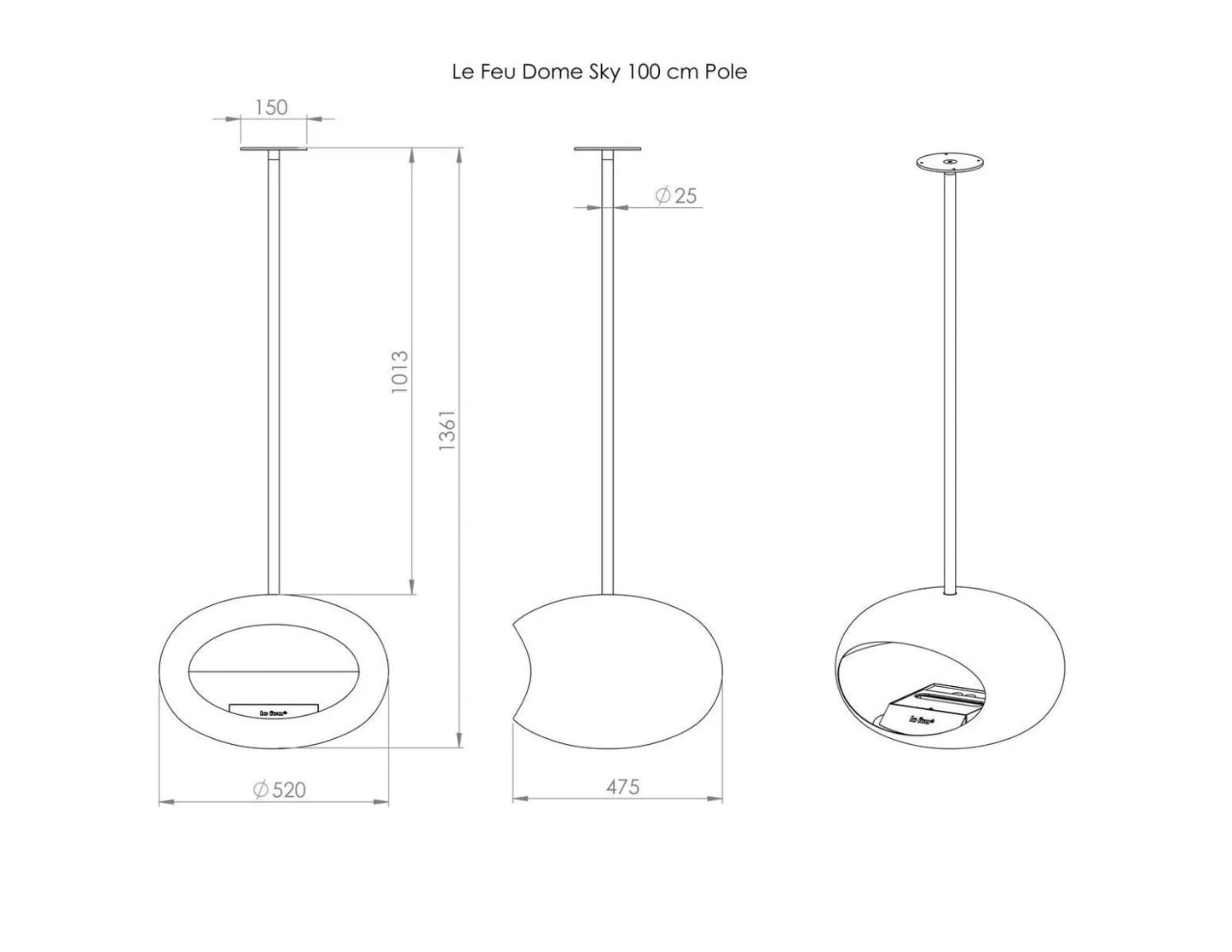 Le Feu - Sky White Bioethanol-Kamin