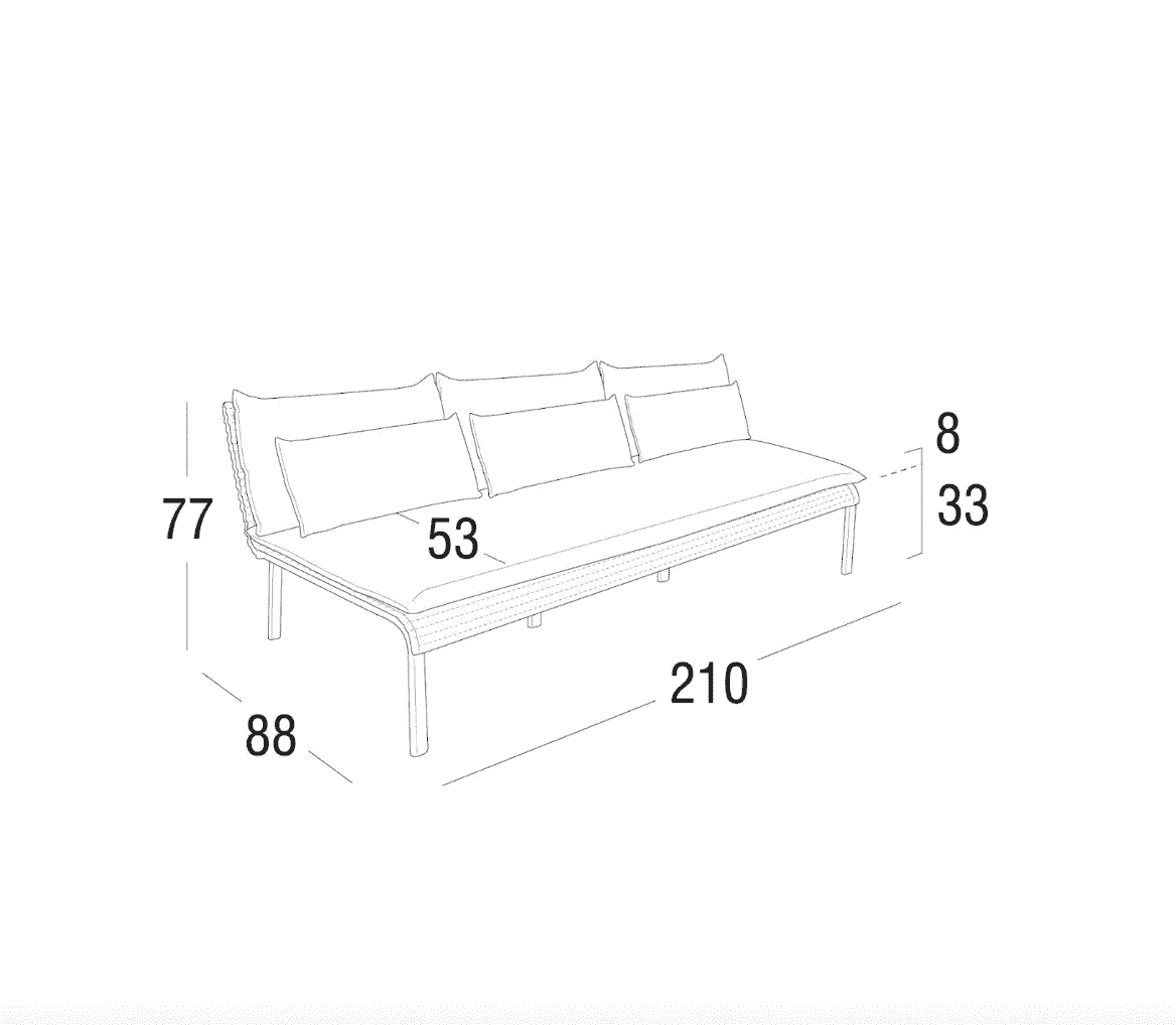 Roberti - Key West 3-Sitzer Sofa Modul