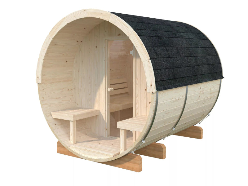 Palmako - Fass-Sauna Modell Anita 1,3 + 0,7 m²