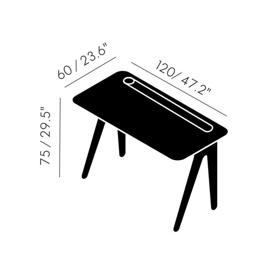 Tom Dixon - Schreibtisch Slab Small Eiche Schwarz