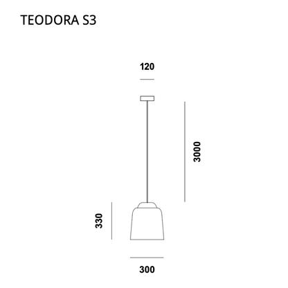 Prandina - Hängeleuchte Teodora S3 - Kabel schwarz - in 4 Ausführungen
