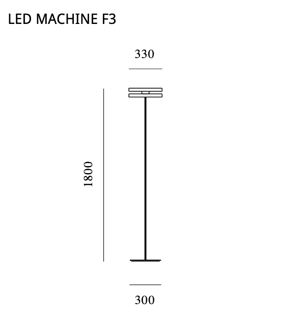 Prandina - LED-Stehleuchte Machine F3 up/down in 2 Ausführungen