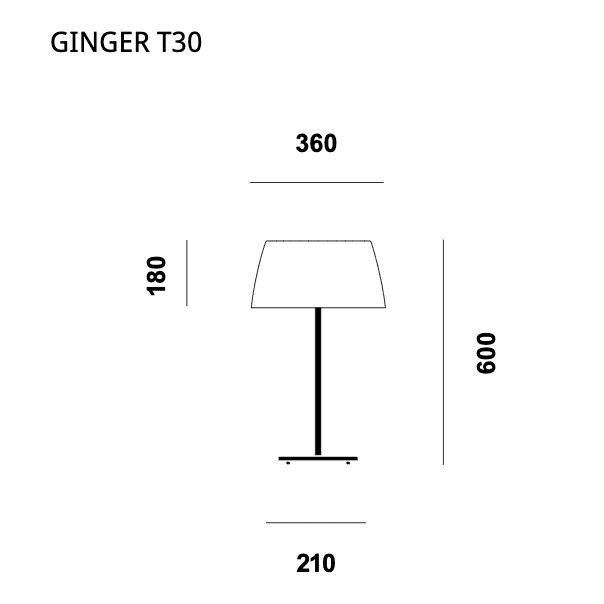 Prandina - Tischleuchte Ginger T30 weiß