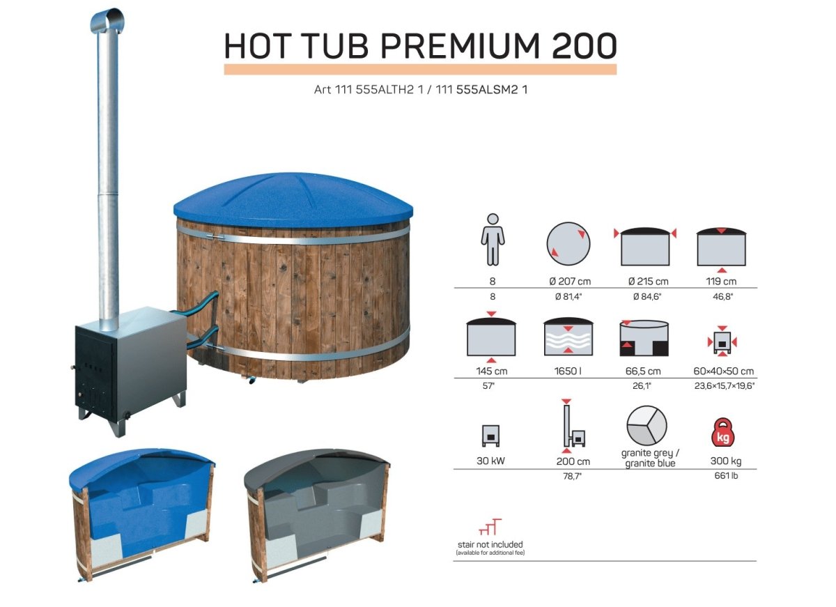 Tene Hot Tub Premium in 3 Farben ø 200