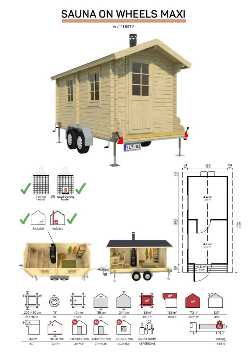 Tene Mobile Sauna Maxi mit Entspannungsraum