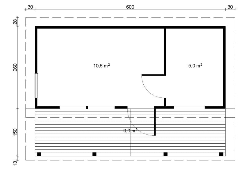 Tene Saunahaus MODERNI PIHASAUNA 26