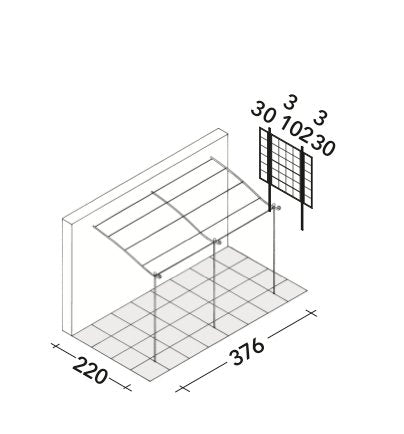 Unopiu - Anbau Pergola Solaire gebogen in 2 Größen